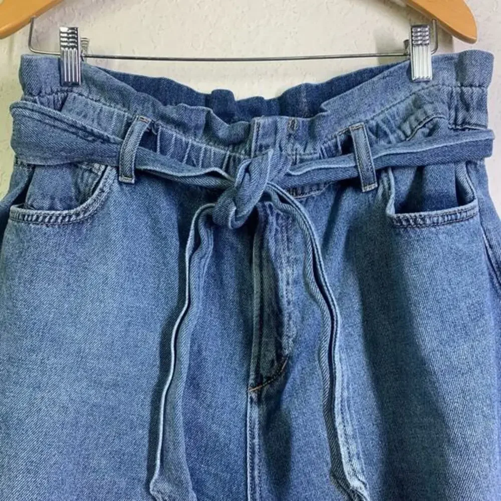 JOE'S JEANS Shorts 32 Paper Bag High Rise Elastic Waist Soft‎ Denim Zip Fly